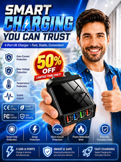 Improve Your Phone's Battery Life⚡4-in-1 Travel Charger🚀 Make your 4-year-old smartphone charge faster than a new one