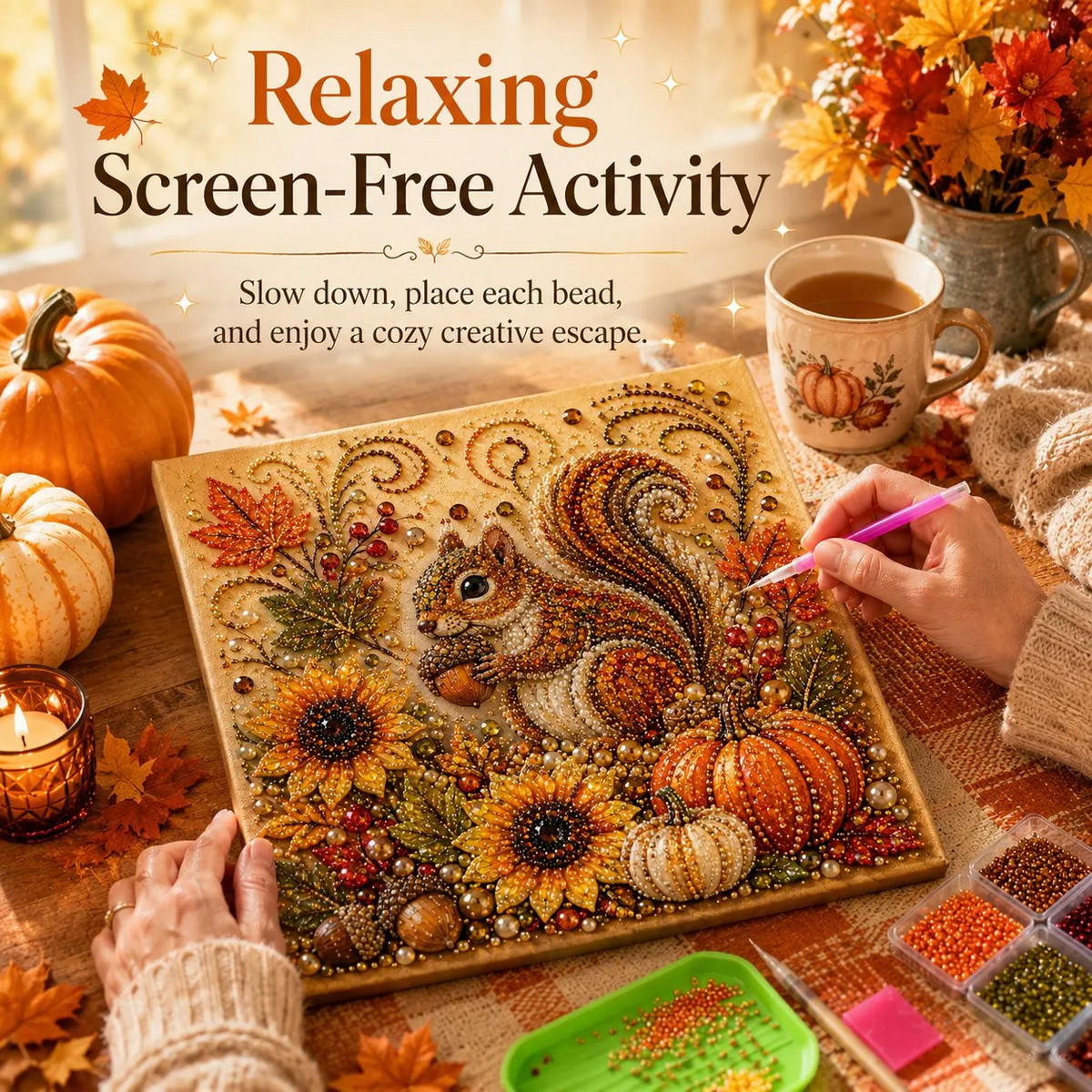 🔥 Last Day 49% OFF - 🍂💎 Autumn Pearl Painting Kit – Relaxing DIY Craft to Create Sparkling Fall Artwork 🖌️