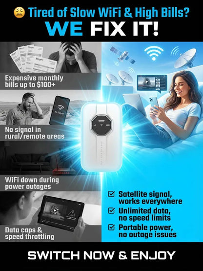 Buy 2 Free shipping🎁Next-Gen Satellite WiFi6+ Portable Router - 500Mbps Stay connected all day with our pocket router- Nationwide Clearance