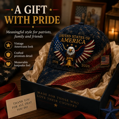 Premium Crafted USA Patriotic Eagle Cap
