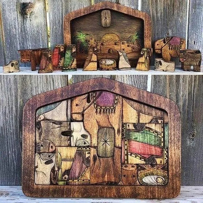 💓Handmade Wooden Nativity Puzzle
