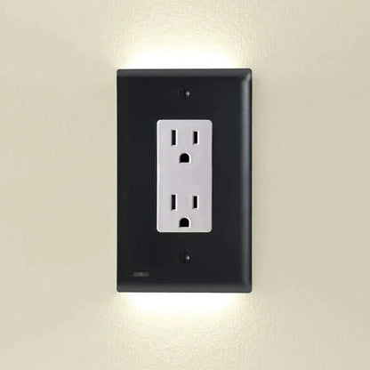 Outlet Cover with Integrated LED Night GuideLight